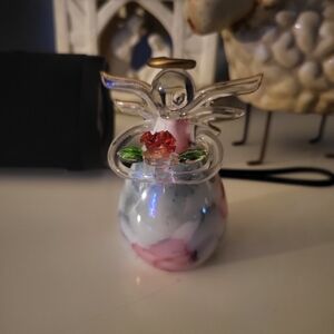 Blownglass Angel With Rose Accent